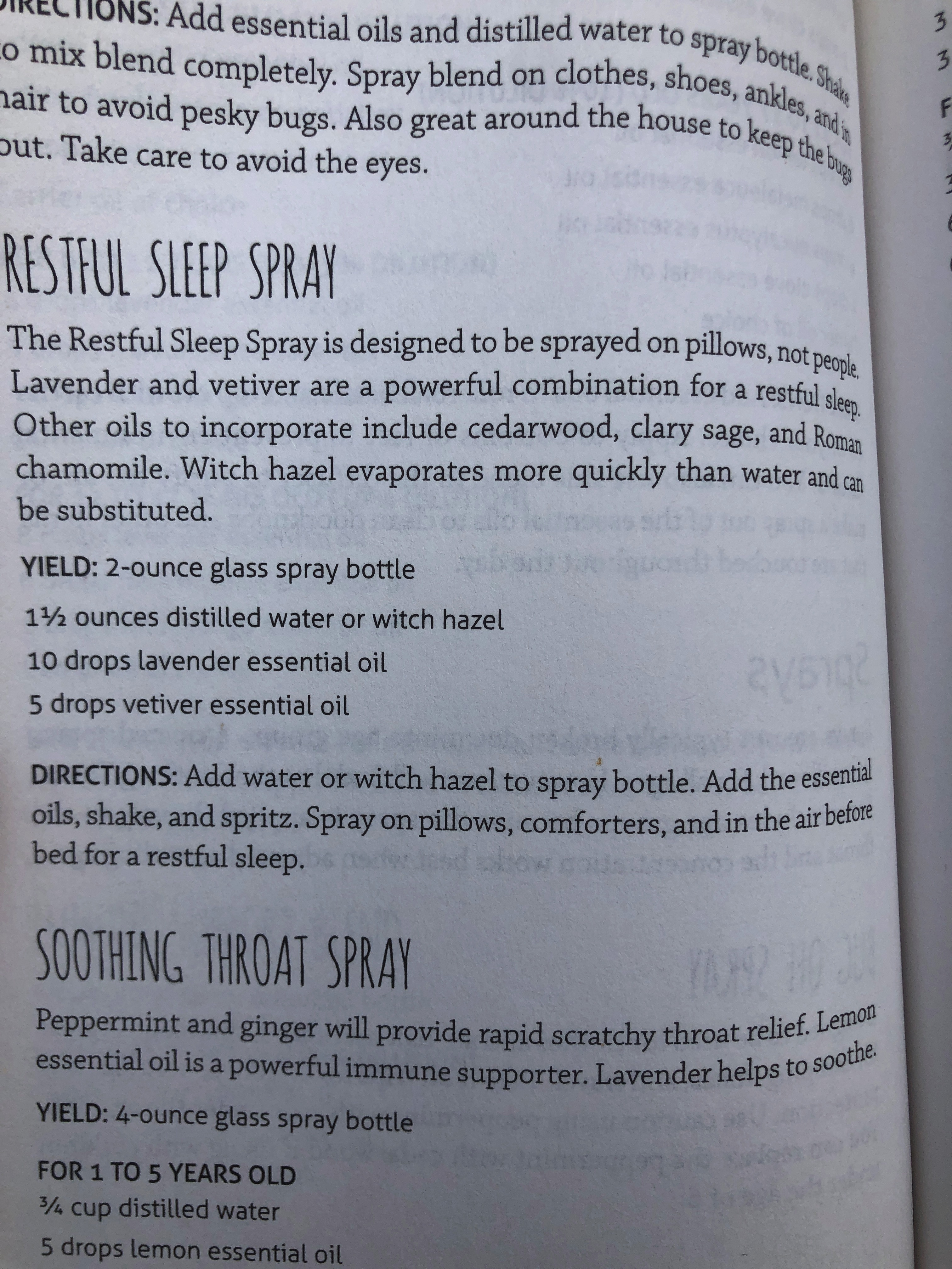 Restful sleep spray